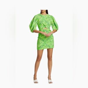 RHODE  Isla Ruched Cotton Cut-Out Minidress - Size 2